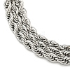 Non-Tarnish 304 Stainless Steel 3-Strand Rope Chain Bracelets for Women BJEW-G707-02P-2