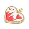 Brass Micro Pave Clear Cubic Zirconia Pendants CU-CBAFF5B-01G-03-2