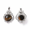 Natural Tiger Eye Pendants G-P496-05P-14-2