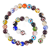 3 Strands Handmade Millefiori Glass Round Bead Strands LAMP-LT0001-16D-6