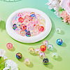 50Pcs UV Plated Transparent Acrylic Bead Caps TACR-TA0001-74-5