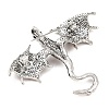 Dragon Alloy Rhinestone Lapel Pins for Backpack Clothes JEWB-G043-01D-2