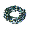 AB Color Plated Transparent Glass Beads Strands GLAA-G127-01-01N-3