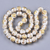 Handmade Gold Sand Lampwork Bead Strands X1-FOIL-T003-01H-2