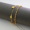 Vintage Beach Brass Heart Tassel Double Layer Chain Anklets for Women VK8892-3