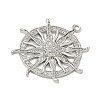 Brass Micro Pave Clear Cubic Zirconia Pendants KK-I476-06P-2