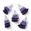 Polycotton Tassel Pendant Decorations GLAA-K060-07KCG-09-3