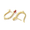 Brass Micro Pave Clear Cubic Zirconia Hoop Earring Findings EJEW-C185-01G-3