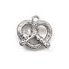Brass Micro Pave Clear Cubic Zirconia Charms CU-CBA3D76-06P-1