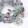 Natural Fluorite Stretch Bracelet Sets BJEW-JB02621-2