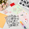 CRASPIRE 4 Sheets 4 Styles PVC Plastic Stamps DIY-CP0010-10-4