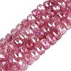 Electroplate Transparent Crackle Glass Beads Strands EGLA-Q135-01A-B09-1