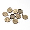 Tibetan Style Pendant Cabochon Settings X-TIBE-A23176-AB-FF-5