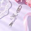 Alloy Bowknot & Ballet Dancer Shoe Pendant Decorations HJEW-JM02542-1