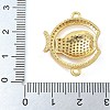 Rack Plating Brass Micro Pave Clear Cubic Zirconia Fish Connector Charms kk-A234-46G-3