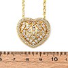Brass Pave Clear Cubic Zirconia Heart Pendant Necklaces for Women NJEW-K381-07B-G-5
