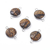 Natural Tiger Eye Links connectors G-G807-F02-1