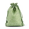 Polyester Imitation Burlap Packing Pouches Drawstring Bags ABAG-R005-14x10-02-4