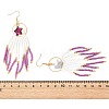 Star Glass Seed Beaded Dangle Tassel Earrings EJEW-MZ00777-03-5