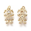 Brass Micro Pave Cubic Zirconia Charms KK-M209-09G-2