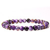 Natural Striped Agate/Banded Agate Round Beaded Stretch Bracelet SF8562-9-1