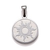 Non-Tarnish 304 Stainless Steel Pendants STAS-F252-16P-1