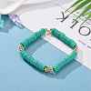 Handmade Polymer Clay Heishi Beads Stretch Bracelets BJEW-JB05621-5