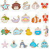 80Pcs 20 Styles Alloy Enamel Pendants ENAM-SC0007-08B-1