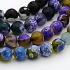 Natural Weathered Agate Faceted Round Beads Strands G-A134-02-10mm-1