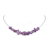 Glass with Natural Gemstone Chip Necklaces NJEW-JN04852-4