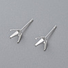 304 Stainless Steel Prong Earring Settings LS-STAS-O098-06S-04-1
