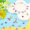 30Pcs Natural Colorful Tourmaline Dice Charms PALLOY-TA00366-8