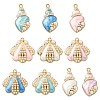 20Pcs 10 Styles Marine Theme Alloy Enamel Pendants FIND-CJ0002-93-1