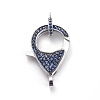 Brass Micro Pave Cubic Zirconia Lobster Claw Clasps ZIRC-K081-95P-01-1