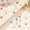 DICOSMETIC 20Pcs 5 Colors Brass Micro Pave Cubic Zirconia Pendants FIND-DC0001-55-5