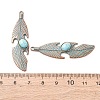 Alloy with Synthetic Turquoise Pendants FIND-B055-01H-3