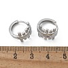 Brass Clear Cubic Zirconia Hoop Earrings EJEW-Q014-16P-3