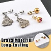 20Pcs 2 Colors Brass Ear Nuts KK-YW0004-63-3
