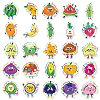 50Pcs PVC Fruits and Vegetables Sticker PW-WGF4154-01-4