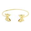 Brass Bowknot Cuff Bangles for Women BJEW-Z072-03G-01-2