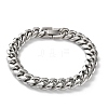 304 Stainless Steel Cuban Link Chain Bracelets for Men BJEW-Z081-01P-04-4