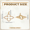 2Pcs Brass Micro Pave Grade AAA Cubic Zirconia Pendants ZIRC-LP0001-21-2