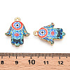 Printed Light Gold Tone Alloy Pendants ENAM-N056-206F-3