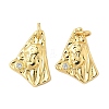 Brass Micro Pave Clear Cubic Zirconia Pendants KK-B139-24B-G-1