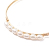 Natural Pearl Beaded Bangle BJEW-JB08163-02-4