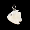 Natural White Shell & Crystal Rhinestone Pendants SH-CBAC52B-01A-1