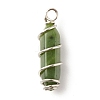 Natural Xinyi Jade/Chinese Southern Jade Double Terminal Pointed Pendants PALLOY-JF01686-01-2