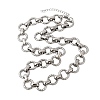 13MM 304 Stainless Steel Textured Round Ring Link Chain Necklaces NJEW-P349-01A-P-4