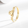 Brass Adjustable Finger Rings for Women LS-RJEW-C132-01A-G-1