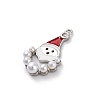 Santa Claus Brass Micro Pave Cubic Zirconia with Enamel Pendants KK-Q010-02P-2